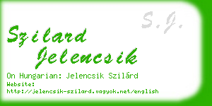 szilard jelencsik business card